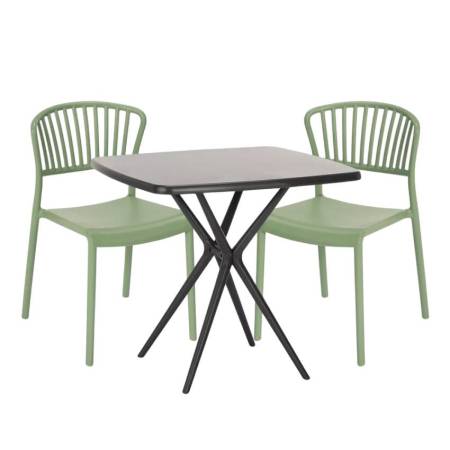 Ensemble 2 chaises et 1 table carrée 70x70cm restaurants bars REDZEPI