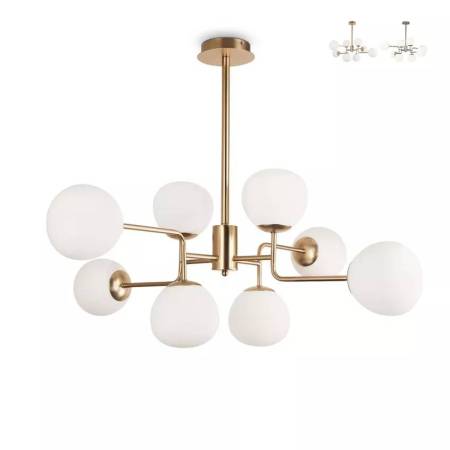 Lampe de salon plafond  suspendue design chic moderne 8 sphères LUXOR